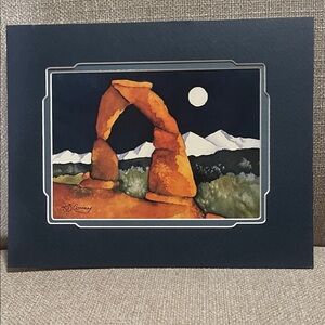 Kathy Cooney Scenic Archway Art Print with blue matting